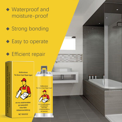 🔥New Upgrade✨ Tile & Stone Crack Repair Kit - Professional-Grade Filler for Sealing Gaps, Waterproof & Color-Matching Formula💧