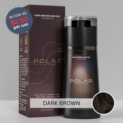 Polar Haircare - Hair Dye Shampoo for Gray Hair for Women & Men (Jet Black) Natural Hair Dye Kit - Semi Permanent Shampoo - Vegan (Polar Hair Care USA) 6.76 Fl Oz