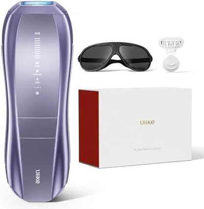 Ulike Laser Hair Removal, Air 10 IPL Hair Removal for Women and Men, 65F Ice-Cooling Contact, Dual Lights, Skin Sensor & SHR Mode* for Nearly Painless, Effective & Long-Lasting Hair Removal from Home