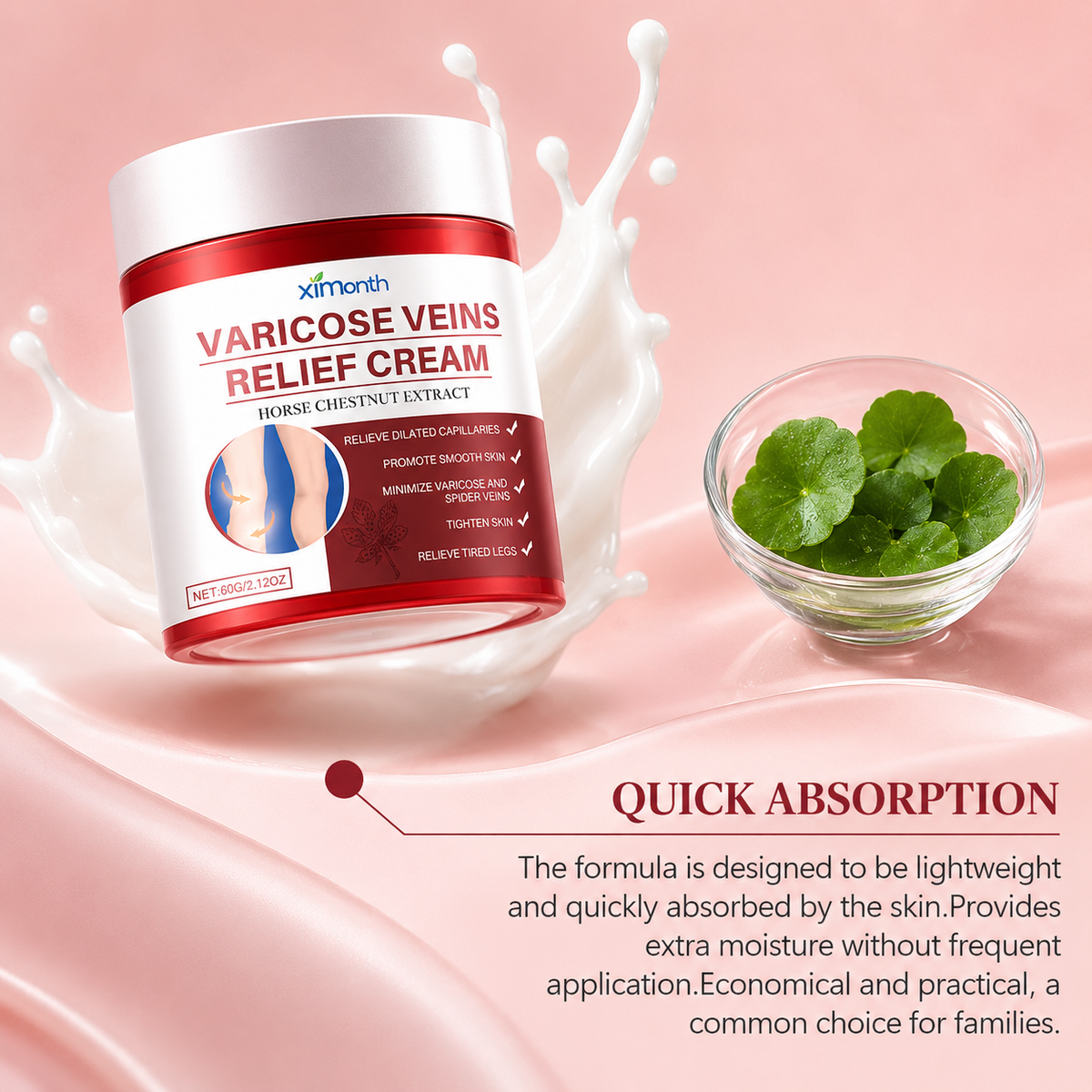 Professional Varicose & Spider Vein Care Cream – 80g | Advanced Leg Comfort & Skin Support Formula