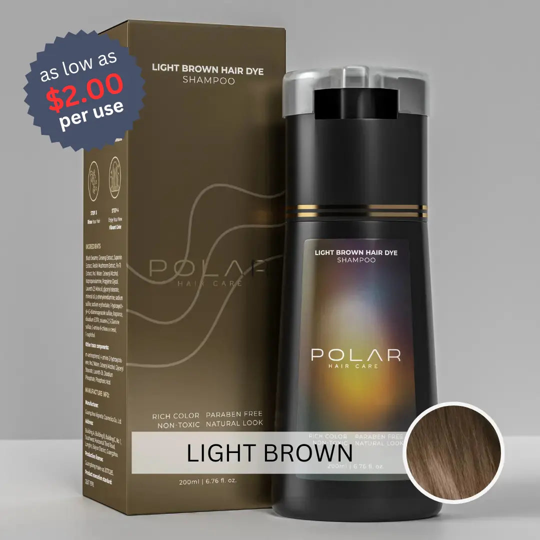 Polar Haircare - Hair Dye Shampoo for Gray Hair for Women & Men (Jet Black) Natural Hair Dye Kit - Semi Permanent Shampoo - Vegan (Polar Hair Care USA) 6.76 Fl Oz