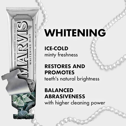 7.5% Nano Hydroxyapatite Fluoride Marvis Whitening Mint Toothpaste – Teeth Whitening & Enamel Protection, Fresh Mint