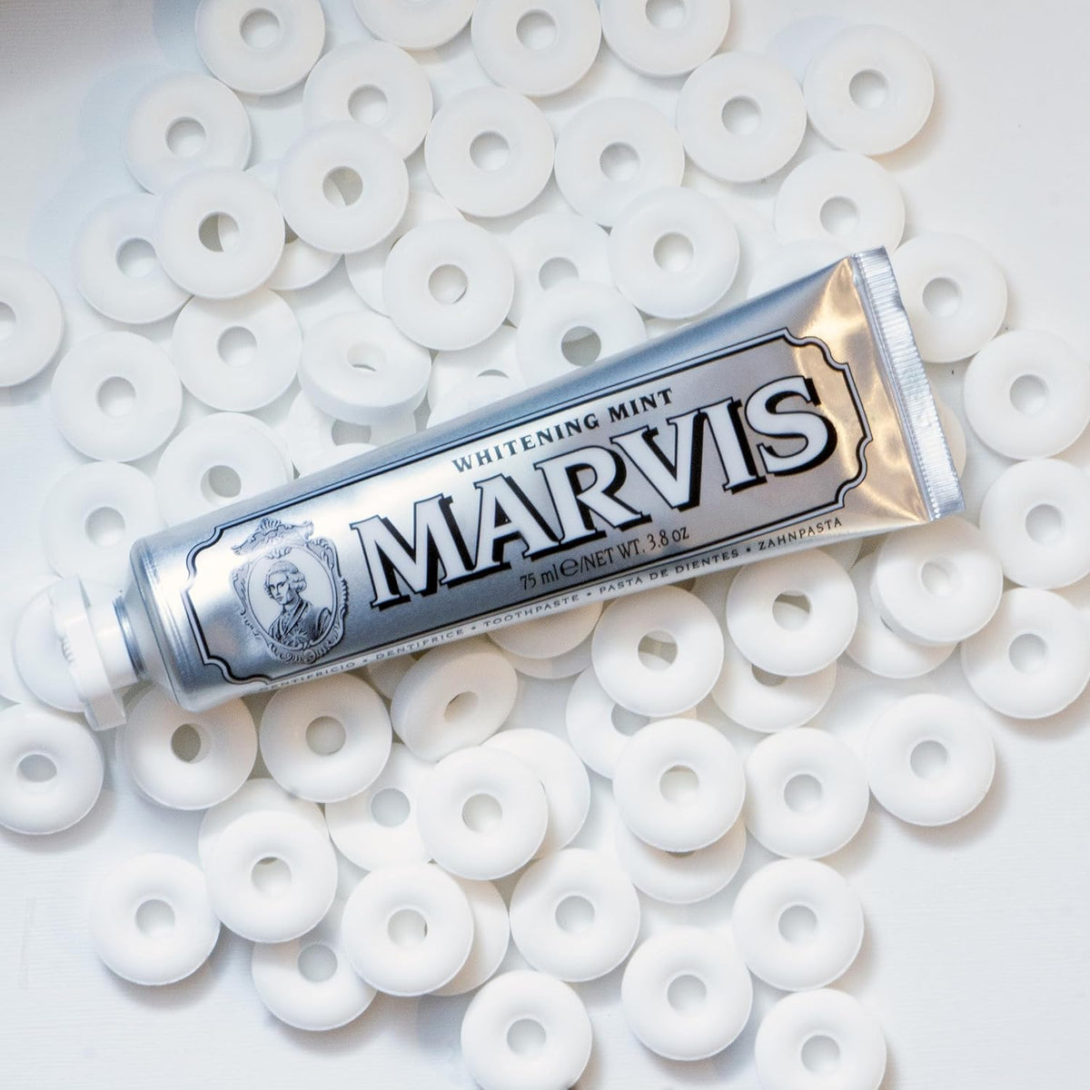 7.5% Nano Hydroxyapatite Fluoride Marvis Whitening Mint Toothpaste – Teeth Whitening & Enamel Protection, Fresh Mint