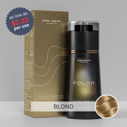 Polar Haircare - Hair Dye Shampoo for Gray Hair for Women & Men (Jet Black) Natural Hair Dye Kit - Semi Permanent Shampoo - Vegan (Polar Hair Care USA) 6.76 Fl Oz
