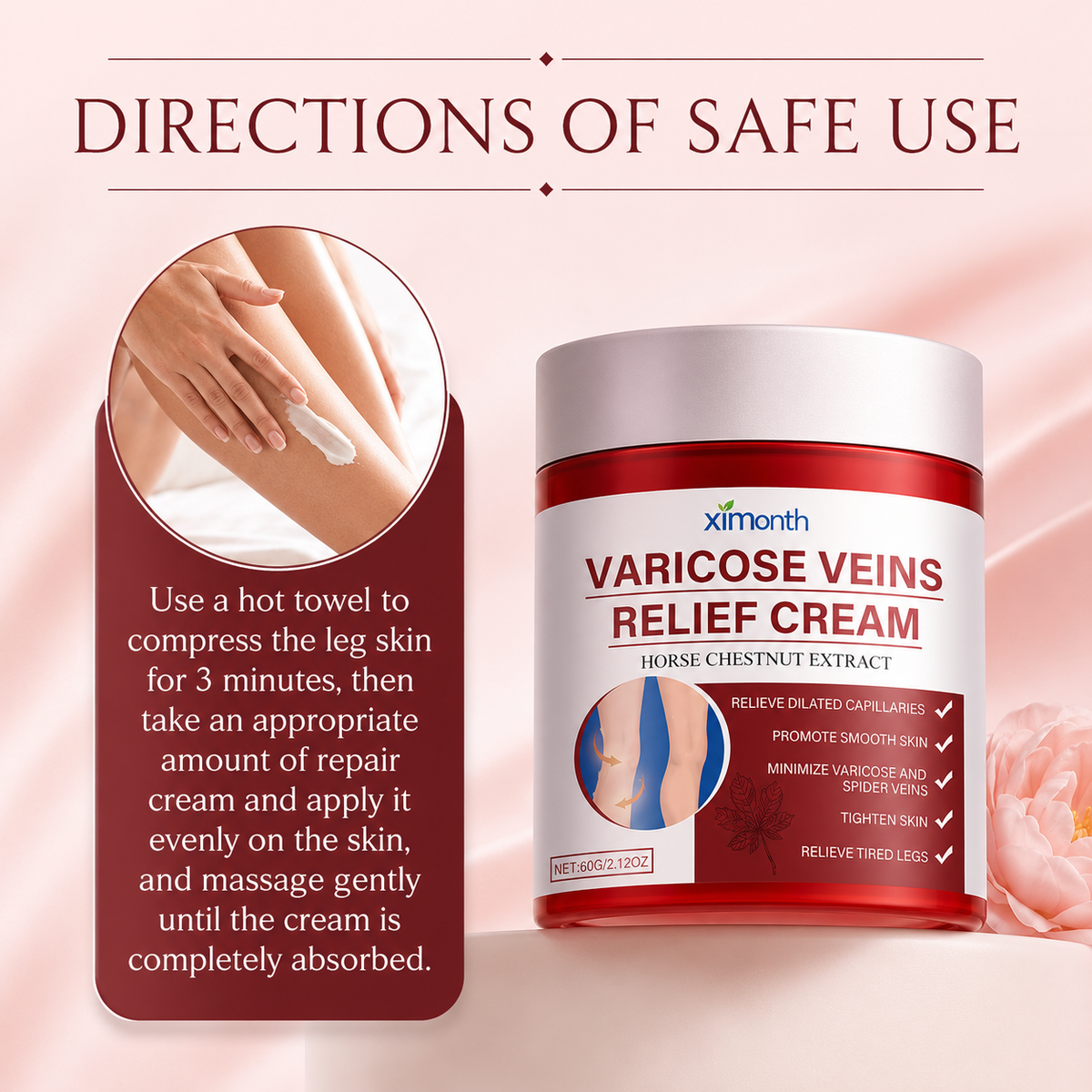 Professional Varicose & Spider Vein Care Cream – 80g | Advanced Leg Comfort & Skin Support Formula