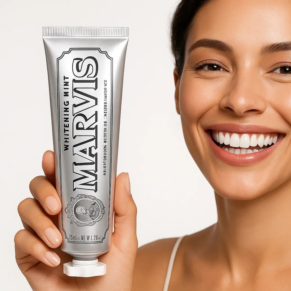 7.5% Nano Hydroxyapatite Fluoride Marvis Whitening Mint Toothpaste – Teeth Whitening & Enamel Protection, Fresh Mint